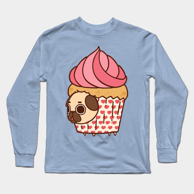 Cupcake Puglie Long Sleeve T-Shirt by Puglie Pug 